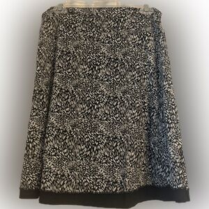 Elegant Black and White Patterned Skirt- reversible skirt